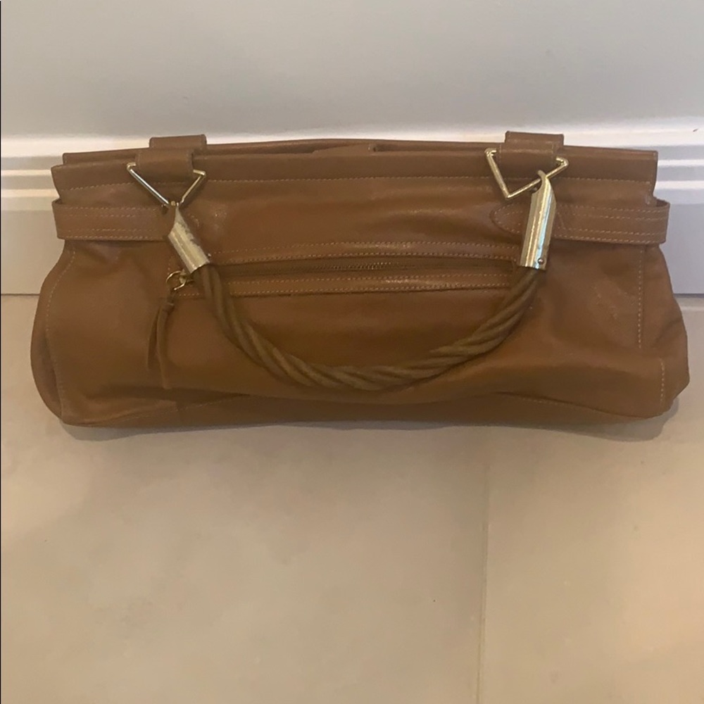Designer leather handbag